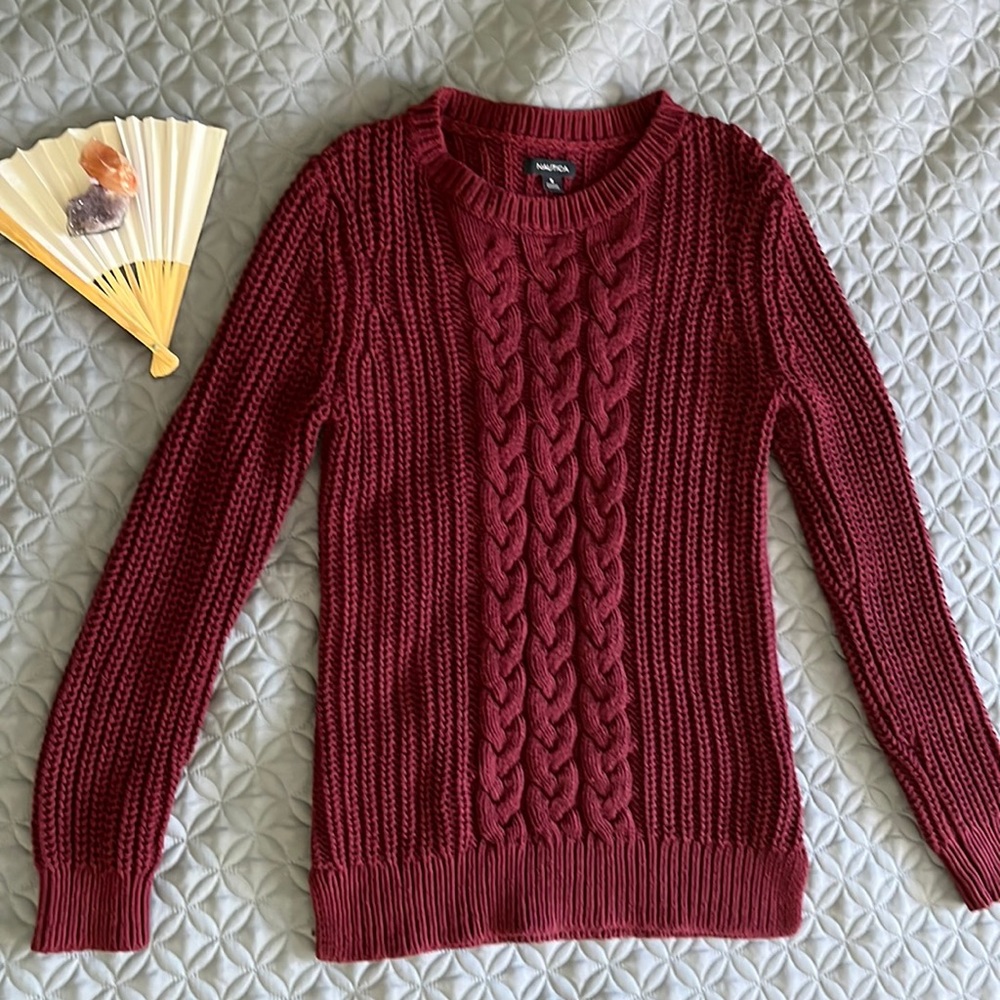 Nautica Burgandy Crewneck Sweater